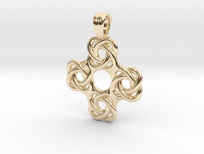 Square cross knot in 9K Yellow Gold 