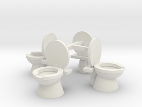 HO/OO BR Mk1 Toilet set of 4 in Basic Nylon Plastic