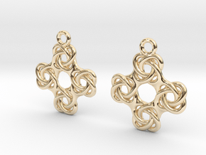 Square cross knot in 14k Gold Plated Brass