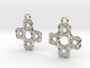 Square cross knot in Rhodium Plated Brass
