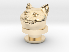 Smiling_cat_Croc_Charm in 14k Gold Plated Brass