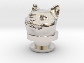 Smiling_cat_Croc_Charm in Rhodium Plated Brass