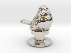 Bird Jibbit Charm for Crocs in Rhodium Plated Brass
