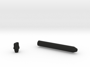 Smooth Marker Pen Grip - medium with button in Black Smooth Versatile Plastic