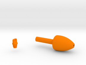 Smooth Conical Pen Grip - large without button in Orange Smooth Versatile Plastic