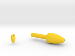 Smooth Conical Pen Grip - medium with button in Yellow Smooth Versatile Plastic