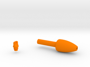 Smooth Conical Pen Grip - medium with button in Orange Smooth Versatile Plastic