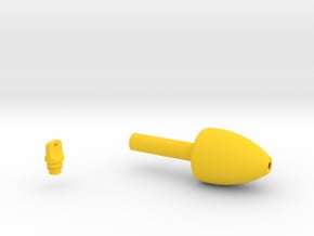 Smooth Conical Pen Grip - large with button in Yellow Smooth Versatile Plastic