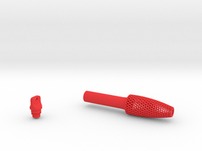 Textured Conical Pen Grip - small without button in Red Smooth Versatile Plastic