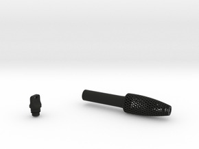 Textured Conical Pen Grip - small with button in Black Smooth Versatile Plastic