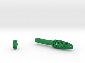 Textured Conical Pen Grip - small with button in Green Smooth Versatile Plastic