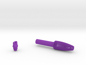 Textured Conical Pen Grip - small with button in Purple Smooth Versatile Plastic