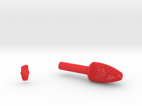 Textured Conical Pen Grip - medium with button in Red Smooth Versatile Plastic