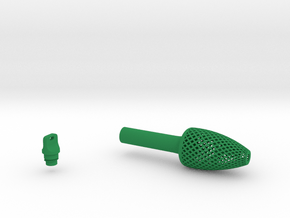 Textured Conical Pen Grip - medium with button in Green Smooth Versatile Plastic