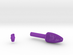 Textured Conical Pen Grip - medium with button in Purple Smooth Versatile Plastic