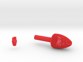 Textured Conical Pen Grip - large with button in Red Smooth Versatile Plastic