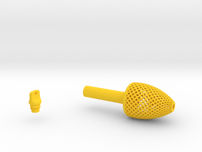Textured Conical Pen Grip - large with button in Yellow Smooth Versatile Plastic