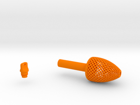 Textured Conical Pen Grip - large with button in Orange Smooth Versatile Plastic