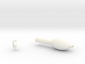 Smooth Bulb Pen Grip - small without buttons in White Smooth Versatile Plastic
