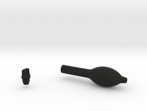 Smooth Bulb Pen Grip - small without buttons in Black Smooth Versatile Plastic