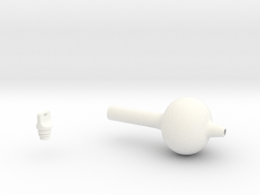 Smooth Bulb Pen Grip - large without buttons in White Smooth Versatile Plastic