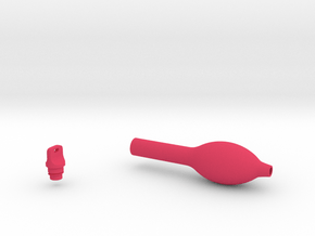 Smooth Bulb Pen Grip - small with button in Pink Smooth Versatile Plastic