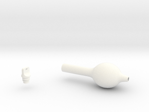 Smooth Bulb Pen Grip - medium with button in White Smooth Versatile Plastic