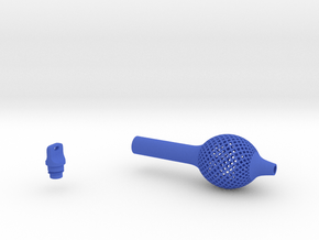 Textured Bulb Pen Grip - medium with button in Blue Smooth Versatile Plastic