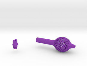 Textured Bulb Pen Grip - medium with button in Purple Smooth Versatile Plastic