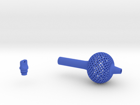 Textured Bulb Pen Grip - large with button in Blue Processed Versatile Plastic