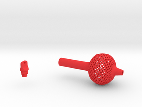 Textured Bulb Pen Grip - large with button in Red Smooth Versatile Plastic