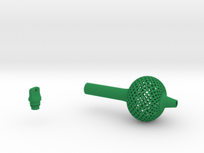 Textured Bulb Pen Grip - large with button in Green Smooth Versatile Plastic