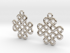 Double H knot in Rhodium Plated Brass