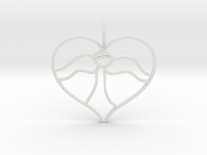 Angel Heart in White Natural Versatile Plastic