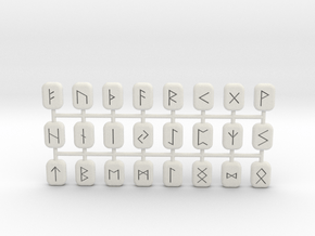 Miniature Rune Set in White Natural Versatile Plastic