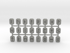 Miniature Rune Set in Gray PA12 Glass Beads