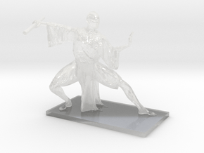 Asian Monk with Staff in Clear Ultra Fine Detail Plastic: 1:56