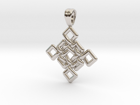 Square knot in Rhodium Plated Brass
