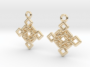 Square knot in 14k Gold Plated Brass