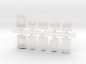 10x Blank - Rimmed Shoulder Shield variety in Clear Ultra Fine Detail Plastic