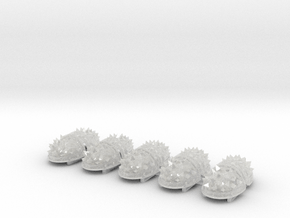 10x Square Spiked - G:2a Shoulder Pads in Clear Ultra Fine Detail Plastic