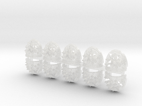 10x Square Spiked - G:3a Shoulder Pads in Clear Ultra Fine Detail Plastic