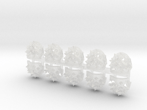 10x Square Spiked - G:10a Shoulder Pads in Clear Ultra Fine Detail Plastic