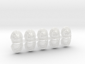 10x Side Skull - Abhorrent Shoulder Pads in Clear Ultra Fine Detail Plastic