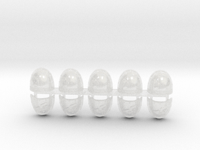 10x Side Skull - G:2a Shoulder Pads in Clear Ultra Fine Detail Plastic