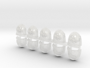 10x Side Skull - G:2a Right Shoulders in Clear Ultra Fine Detail Plastic