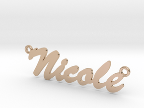 Nicole Name Pendant with 2.5 mm bail in 9K Rose Gold 