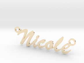 Nicole name pendant with 10.8 bail in 9K Yellow Gold 