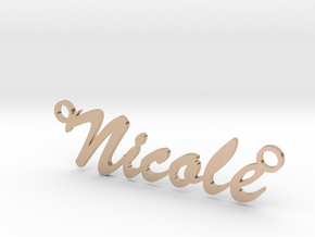 Nicole name pendant with 10.8 bail in 9K Rose Gold 