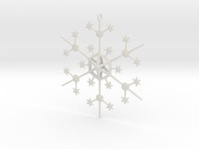 Snowflake Tree Ornament in White Natural Versatile Plastic